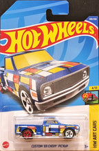 Load image into Gallery viewer, Hot Wheels 2022 Custom '69 Chevy Pickup Blue #108 HW Art Cars 4/10 New Long Card