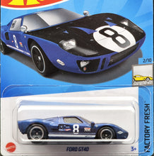 Load image into Gallery viewer, Hot Wheels 2024 Ford GT40 Dark Blue #12 Factory Fresh 2/10 New Long Card