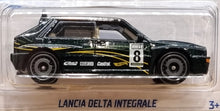 Load image into Gallery viewer, Hot Wheels 2022 Lancia Delta Integrale #210 Dark Green Rally Champs 3/5 New Long Card