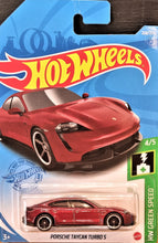 Load image into Gallery viewer, Hot Wheels 2021 Porsche Taycan Turbo S Maroon #208 HW Green Speed 4/5 New