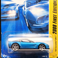 Load image into Gallery viewer, Hot Wheels 2008 '09 Corvette ZR1 Blue #9 2008 New Models 9/40 Long Card