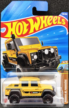Load image into Gallery viewer, Hot Wheels 2025 '15 Land Rover Defender Double Cab Yellow #179 HW Dirt 10/10 New Long Card