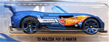 Load image into Gallery viewer, Hot Wheels 2018 '15 Mazda MX-5 Miata Blue #167 Nightburnerz 3/10 New