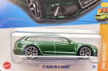 Load image into Gallery viewer, Hot Wheels 2023 '17 Audi RS 6 Avant Green #187 HW Wagons 1/5 New Long Card