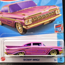Load image into Gallery viewer, Hot Wheels 2022 '59 Chevy Bel Air Pearl Pink #70 Chevy Bel Air 4/5 New Long Card