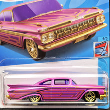 Load image into Gallery viewer, Hot Wheels 2022 '59 Chevy Bel Air Pearl Pink #70 Chevy Bel Air 4/5 New Long Card