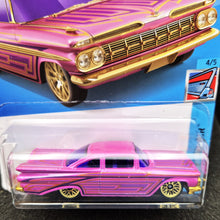 Load image into Gallery viewer, Hot Wheels 2022 '59 Chevy Bel Air Pearl Pink #70 Chevy Bel Air 4/5 New Long Card