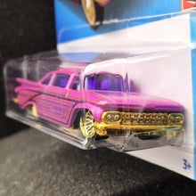 Load image into Gallery viewer, Hot Wheels 2022 '59 Chevy Bel Air Pearl Pink #70 Chevy Bel Air 4/5 New Long Card
