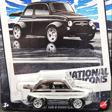 Load image into Gallery viewer, Hot Wheels 2025 '60s Fiat 500 D Modificado Black National Icons Series 3/5 New Long Card
