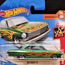 Load image into Gallery viewer, Hot Wheels 2018 '63 Chevy II Green #110 HW Flames 9/10 New