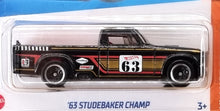 Load image into Gallery viewer, Hot Wheels 2022 '63 Studebaker Champ Black #93 HW Hot Trucks 5/10 New Long Card
