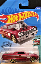 Load image into Gallery viewer, Hot Wheels 2020 '64 Chevy Impala Red #58 Tooned 9/10 New Long Card
