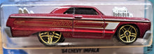 Load image into Gallery viewer, Hot Wheels 2020 '64 Chevy Impala Red #58 Tooned 9/10 New Long Card