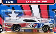 Load image into Gallery viewer, Hot Wheels 2022 '67 Pontiac GTO Grey Stars &amp; Stripes 2/8 New Long Card