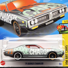 Load image into Gallery viewer, Hot Wheels 2022 '71 Dodge Charger Grey #109 HW Art Cars 5/10 New Long Card