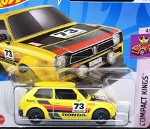 Load image into Gallery viewer, Hot Wheels 2024 '73 Honda Civic Custom Yellow #90 Compact Kings 4/5 New