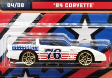 Load image into Gallery viewer, Hot Wheels 2022 '84 Corvette White Stars &amp; Stripes 4/8 New Long Card
