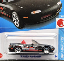 Load image into Gallery viewer, Hot Wheels 2024 '91 Mazda MX-5 Miata Black #120 HW J-Imports 6/10 New Long Card