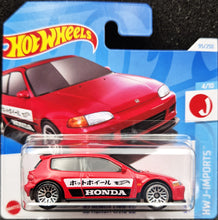 Load image into Gallery viewer, Hot Wheels 2024 '92 Honda Civic EG Red #95 HW J-Imports 4/10 New