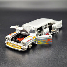 Load image into Gallery viewer, M2 Machines 1957 Bel Air Auto Stretch Rods Dave Chang Design Silver Grey 2011 Diecast Model