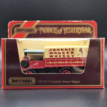 Load image into Gallery viewer, Matchbox 1917 Yorkshire Steam Wagon Johnnie Walker Whisky Red Models Of Yesteryear Y8-5
