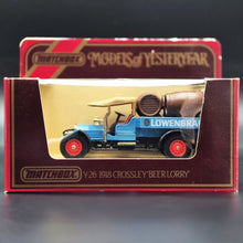 Load image into Gallery viewer, Matchbox 1918 Crossley Lorry Lowenbrau Beer Light Blue Models Of Yesteryear Y26-1