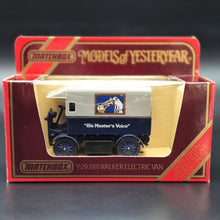 Load image into Gallery viewer, Matchbox 1919 Walker Electric Van His Masters Voice Dark Blue Models Of Yesteryear Y29-1 Boxed