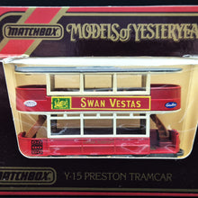 Load image into Gallery viewer, Matchbox 1920 Preston Tramcar London Transport Swan Vestas Models Of Yesteryear Y15-3