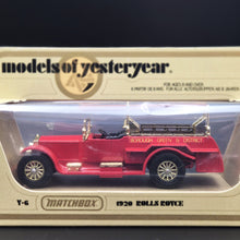 Load image into Gallery viewer, Matchbox 1920 Rolls-Royce Fire Engine Borough Green &amp; District Models Of Yesteryear Y6-4 Boxed