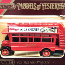 Load image into Gallery viewer, Matchbox 1922 AEC S Type Omnibus Kellogg's Rice Krispies Models Of Yesteryear Y23-1 Boxed