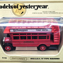Load image into Gallery viewer, Matchbox 1922 AEC S Type Omnibus Schweppes Models Of Yesteryear Y23-1 Boxed