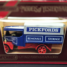 Load image into Gallery viewer, Matchbox 1922 Foden Steam Lorry Pickfords Blue Models Of Yesteryear Y27-1