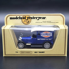 Load image into Gallery viewer, Matchbox 1927 Talbot Van Ever Ready Dark Blue Models Of Yesteryear Y5-4 Boxed