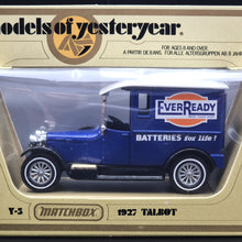 Load image into Gallery viewer, Matchbox 1927 Talbot Van Ever Ready Dark Blue Models Of Yesteryear Y5-4 Boxed