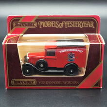 Load image into Gallery viewer, Matchbox 1930 Model A Ford Van Canadian Royal Mail Red Models Of Yesteryear Y22-1 Boxed
