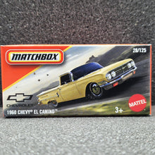 Load image into Gallery viewer, Matchbox 2025 1960 Chevy El Camino Pale Yellow #28 MBX Road Trip New Sealed Box
