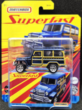 Load image into Gallery viewer, Matchbox 2020 1962 Willys Jeep Wagon Blue #13 Superfast New