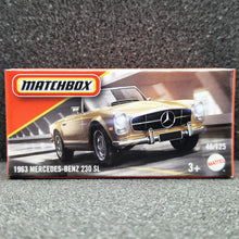 Load image into Gallery viewer, Matchbox 2025 1963 Mercedes-Benz 230 SL Gold #46 MBX Showroom New Sealed Box