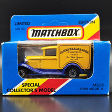 Load image into Gallery viewer, Matchbox 1981 Ford Model A Van James Neale &amp; Sons - Raydot Yellow 1-75 Series MB38 Boxed