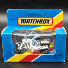 Load image into Gallery viewer, Matchbox 1982 Police Motorcycle - Honda 750 White 1-75 Series MB33 Boxed