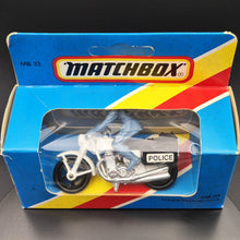 Load image into Gallery viewer, Matchbox 1982 Police Motorcycle - Honda 750 White 1-75 Series MB33 Boxed