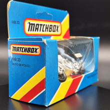 Load image into Gallery viewer, Matchbox 1982 Police Motorcycle - Honda 750 White 1-75 Series MB33 Boxed