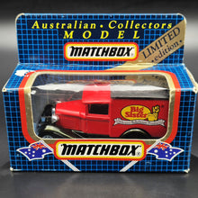 Load image into Gallery viewer, Matchbox 1983 Ford Model A Van Big Sister Bakehouse Products Red MB38 Matchbox 1-75 Boxed