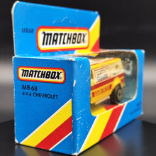 Load image into Gallery viewer, Matchbox 1985 4x4 Chevrolet Van Yellow MB68 Team Matchbox - Pepsi TM-1 Boxed