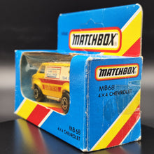 Load image into Gallery viewer, Matchbox 1985 4x4 Chevrolet Van Yellow MB68 Team Matchbox - Pepsi TM-1 Boxed