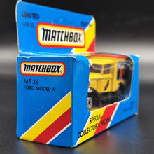 Load image into Gallery viewer, Matchbox 1988 Ford Model A Van Isle of Man TT Races Yellow 1-75 Series MB38 Boxed