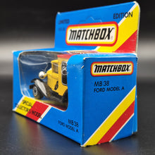 Load image into Gallery viewer, Matchbox 1988 Ford Model A Van Isle of Man TT Races Yellow 1-75 Series MB38 Boxed