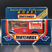 Load image into Gallery viewer, Matchbox 1989 Ford Model A Van Tandy Electronics Red Series 1-75 MB38 Limited Edition Boxed