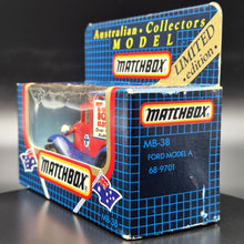 Load image into Gallery viewer, Matchbox 1989 Ford Model A Van Tandy Electronics Red Series 1-75 MB38 Limited Edition Boxed
