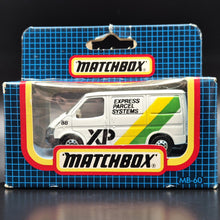 Load image into Gallery viewer, Matchbox 1989 Ford Transit Van White MB60 Express Parcel Systems Boxed